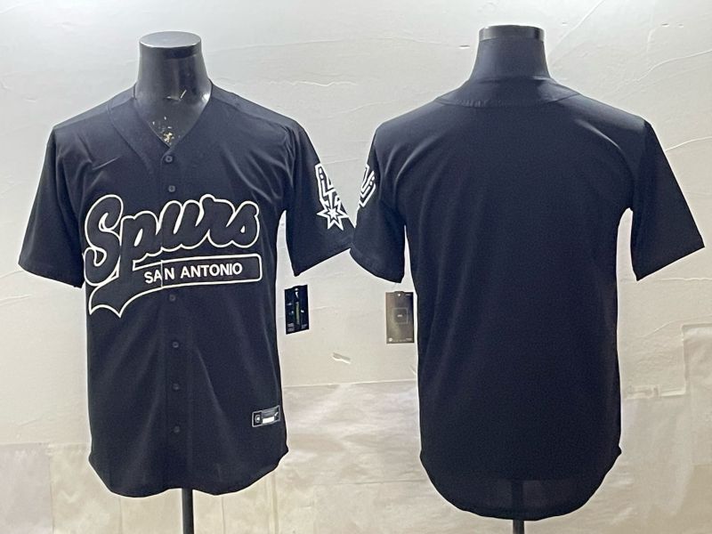 Men San Antonio Spurs Blank Black Nike 2025 NBA Jersey style 02